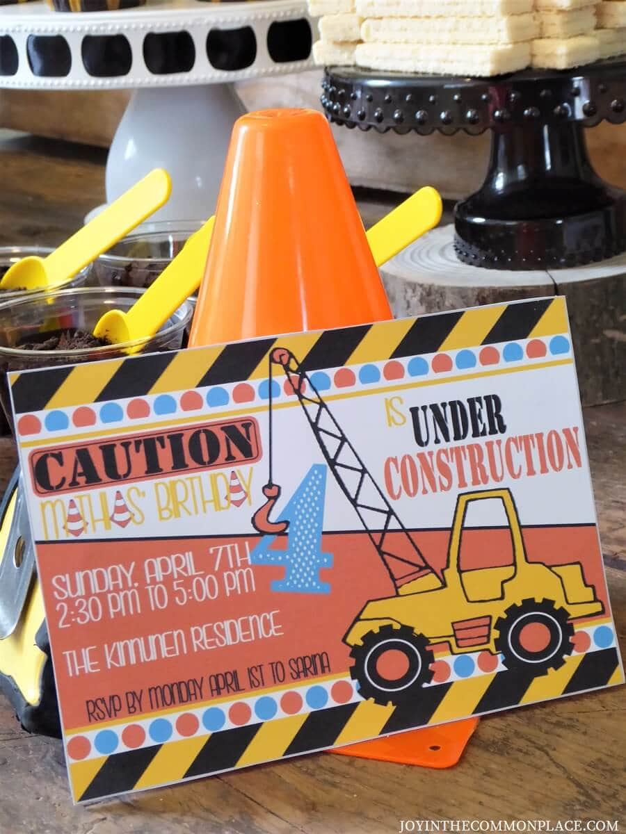 Construction Birthday Party Ideas