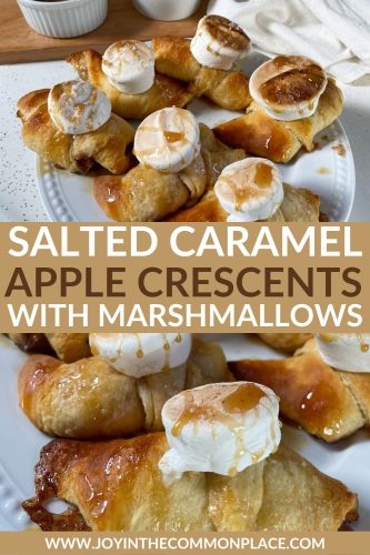 salted caramel apple crescents with marshmallows
