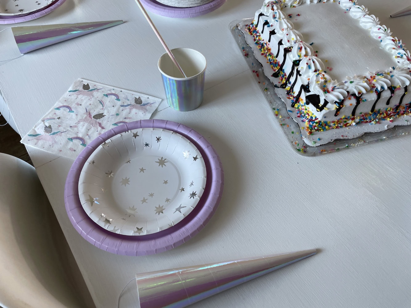 Iridescent unicorn birthday party ideas for girls