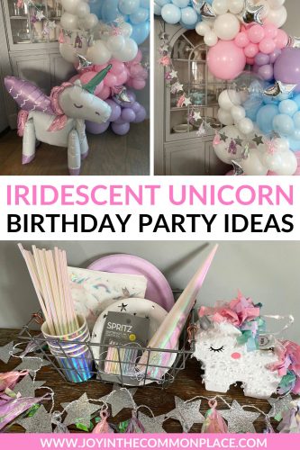 Iridescent unicorn birthday party ideas for girls
