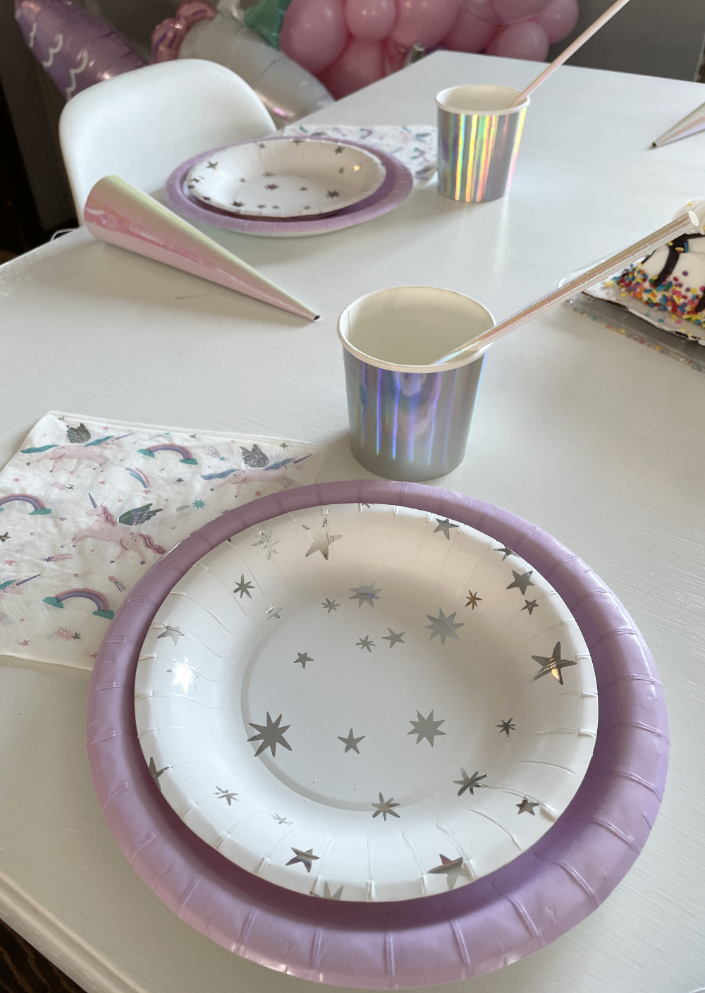Iridescent unicorn birthday party ideas for girls